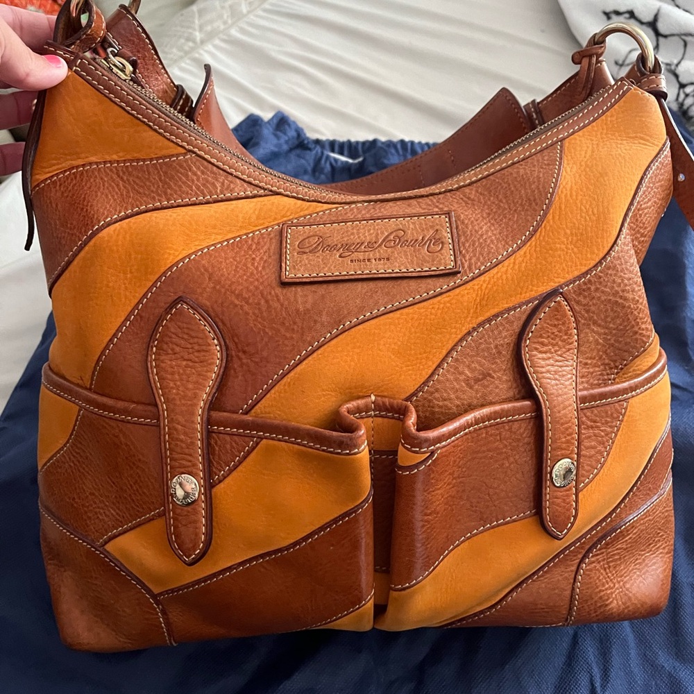 Dooney & Bourke Orange/ Tan Leather Purse